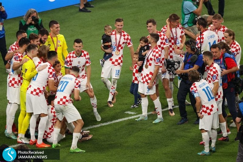 جشن بازیکنان تیم ملی کرواسی با فرزندانشان