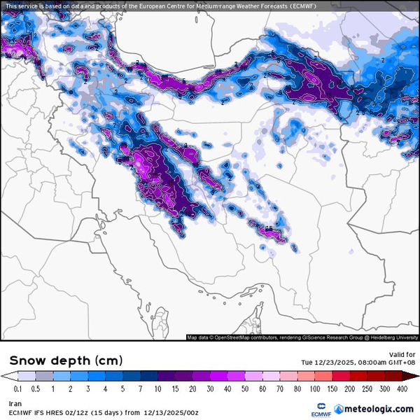 نقشه برف در ایران 10