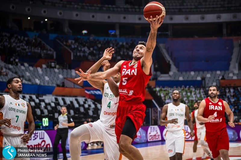 جام جهانی بسکتبال 2023 سجاد مشایخی تیم ملی بسکتبال ایران ساحل عاج
