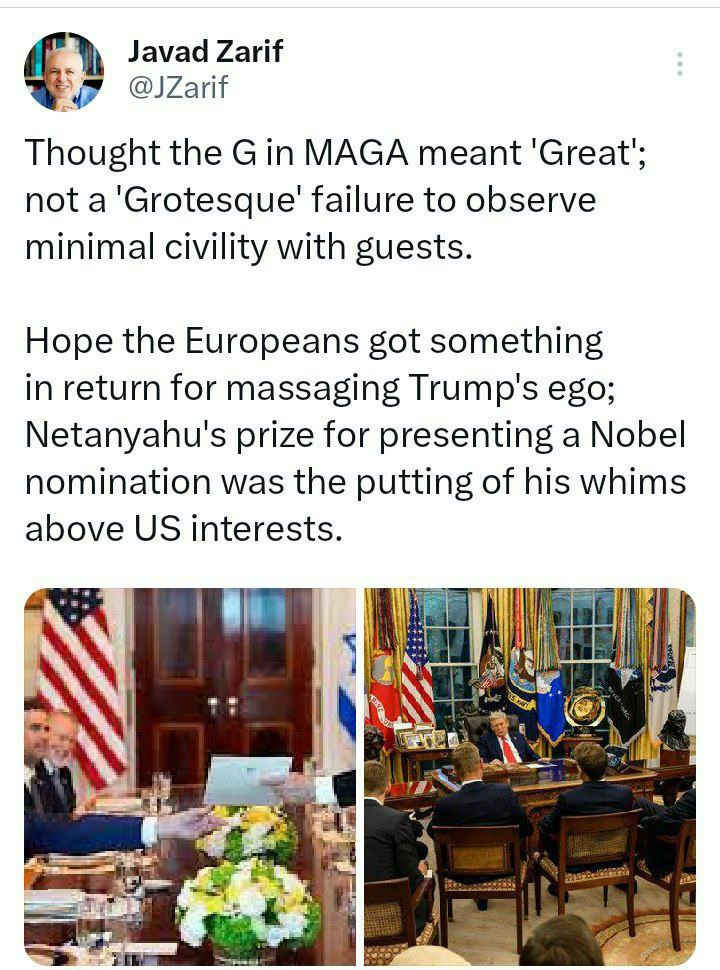 کنایه ظریف به اروپاییها پس از تحقیر در کاخ سفید