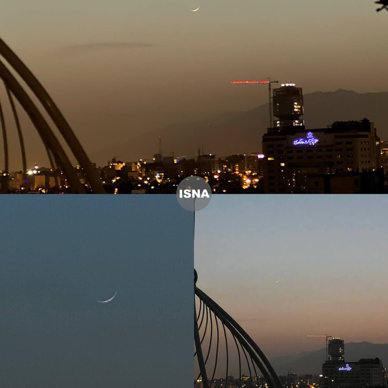 تصویری از رویت ماه مبارک رمضان در آسمان تهران
