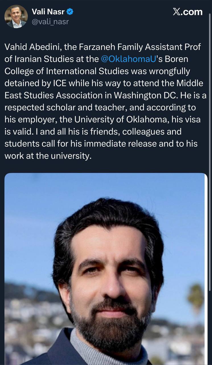 خواستار آزادی فوری وحید عابدینی و بازگشتش به دانشگاه هستیم