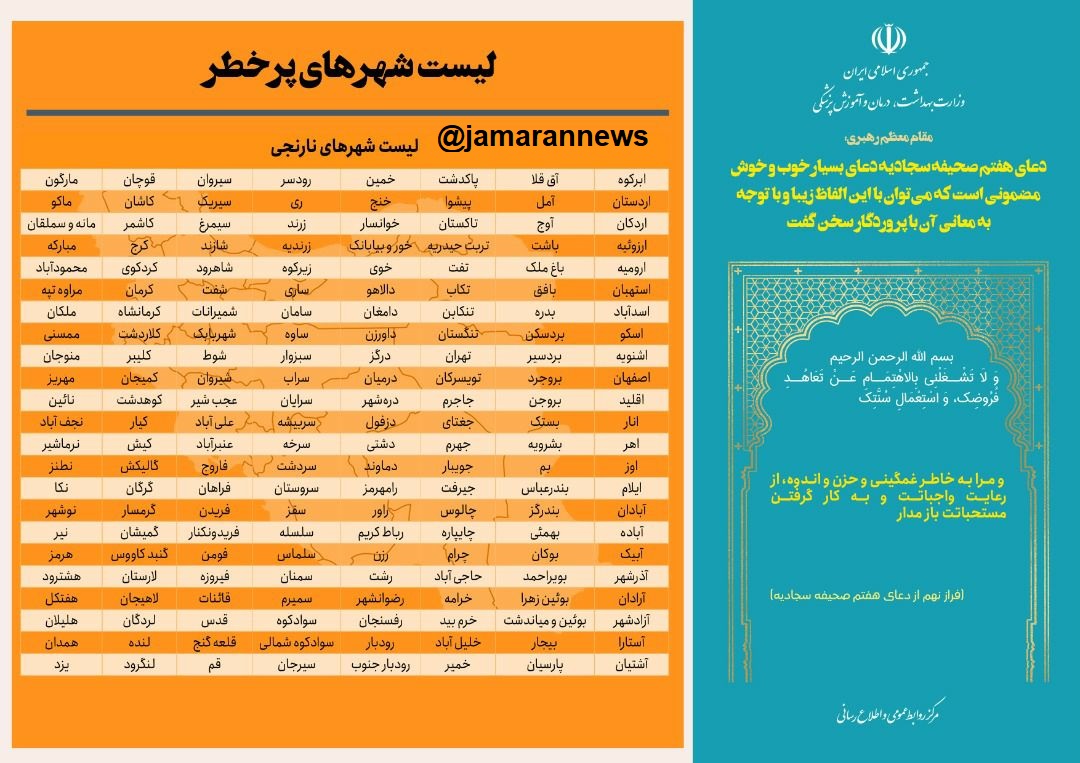 رنگ بندی شهرها از نظر کرونا جدید (2)