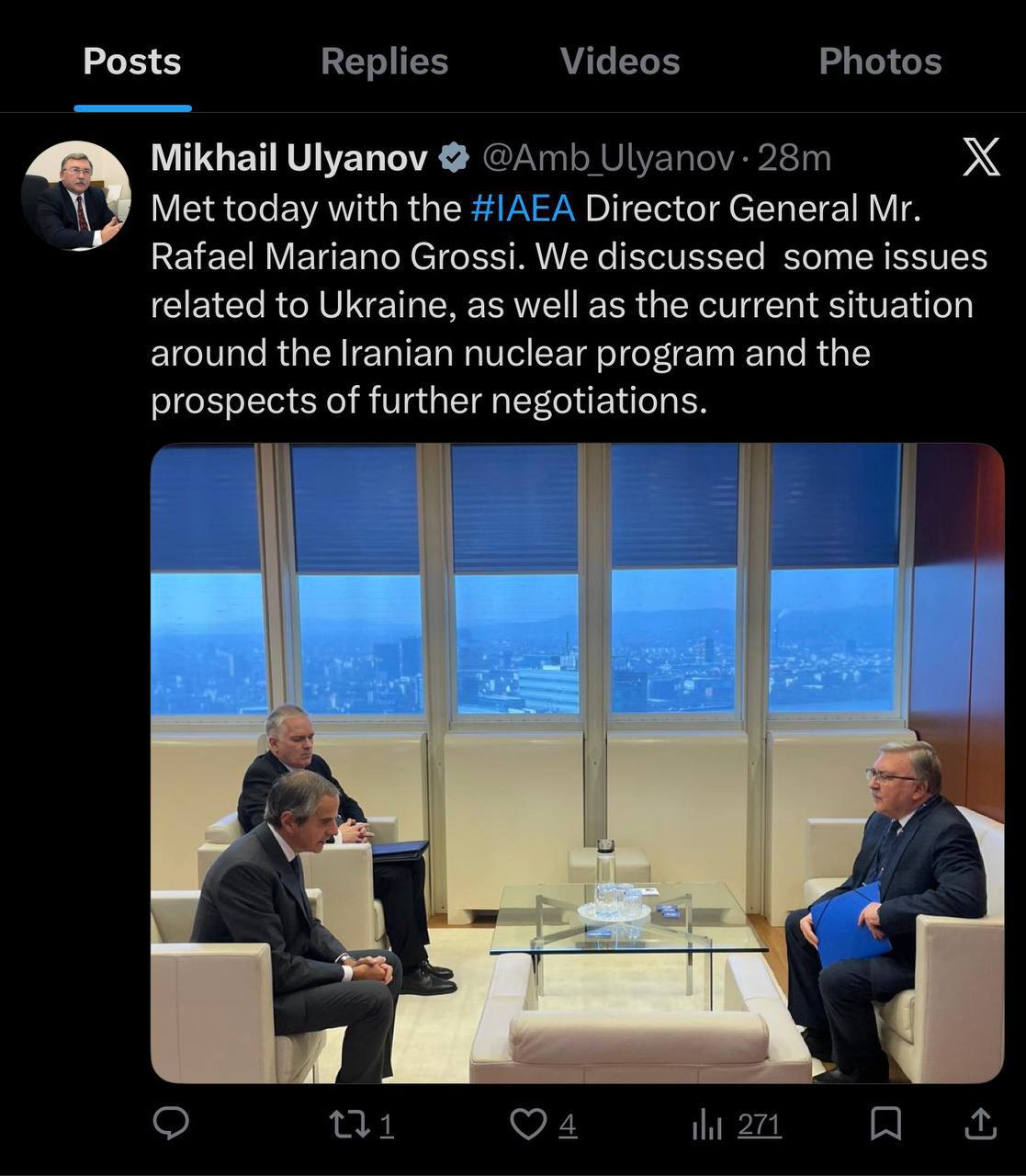 گفتگوی اولیانوف و گروسی درباره اوکراین و برنامه هستهای ایران