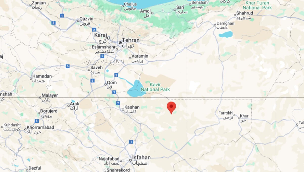 نقشه زلزله امشب