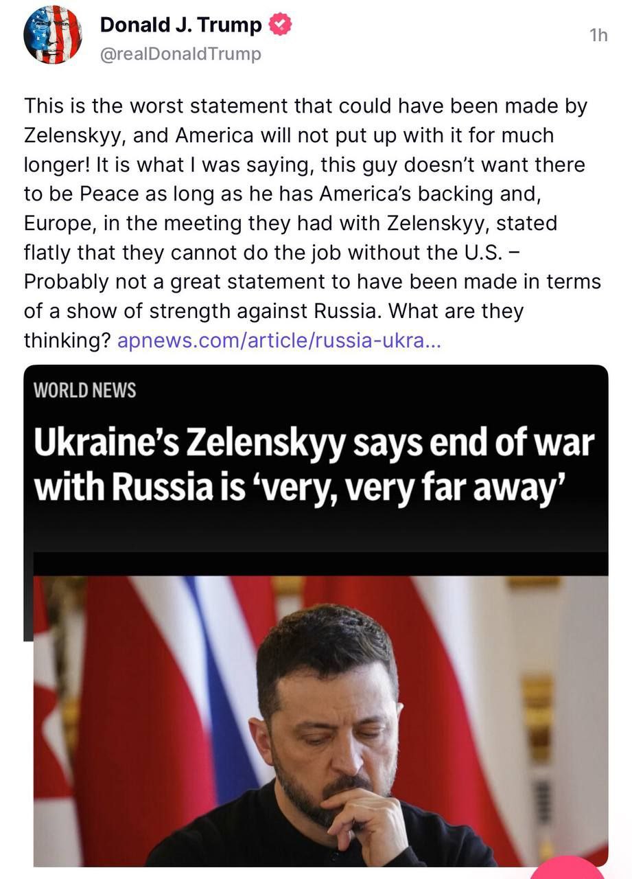 زلنسکی دوباره ترامپ را عصبانی کرد