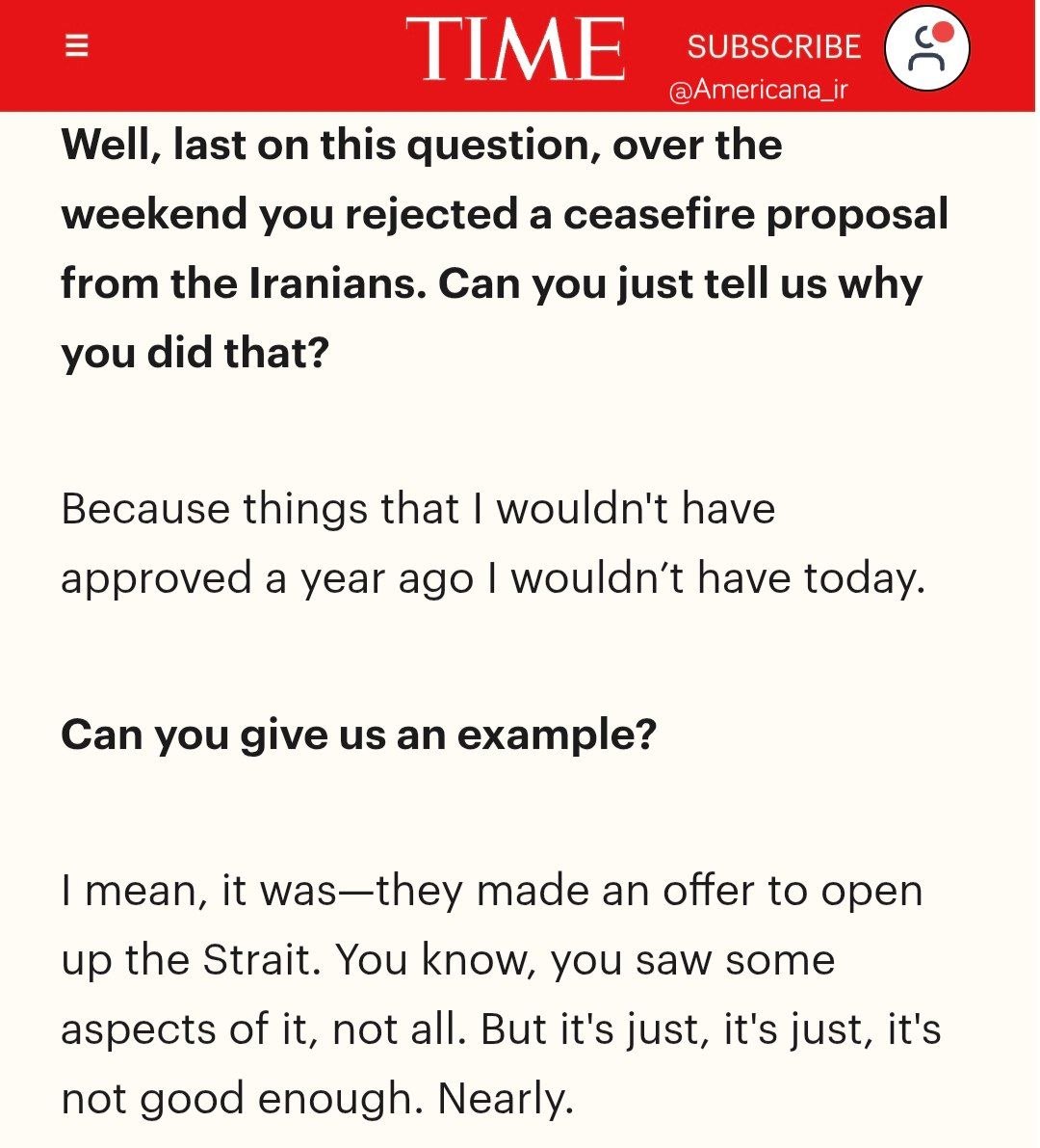 ترامپ پیشنهاد ایران را رد کرد
