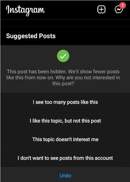 چگونه پست های پیشنهادی در اینستاگرام را حذف کنیم؟