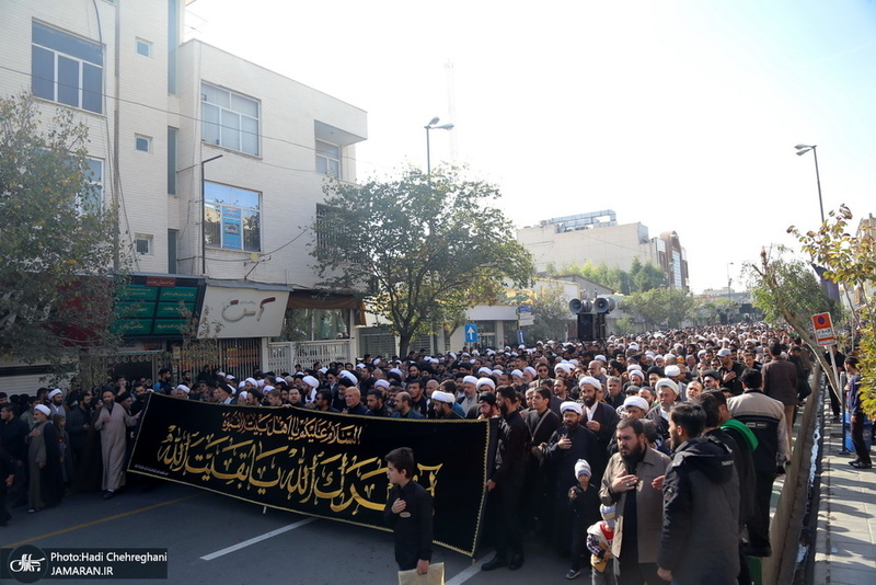 دسته عزاداری شهادت امام عسکری(ع) با حضور آیت العظمی وحید خراسانی