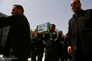 مراسم تشییع پیکر شهیدان سردار حسین سلامی و مسعود شانه ای