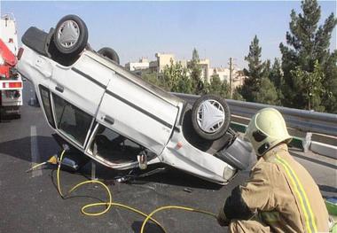 واژگونی پراید در تهران یک مصدوم برجا گذاشت