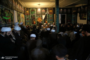 عزاداری شهادت حضرت فاطمه(س) در بیت آیت الله دوستی زنجانی با حضور سید حسن خمینی