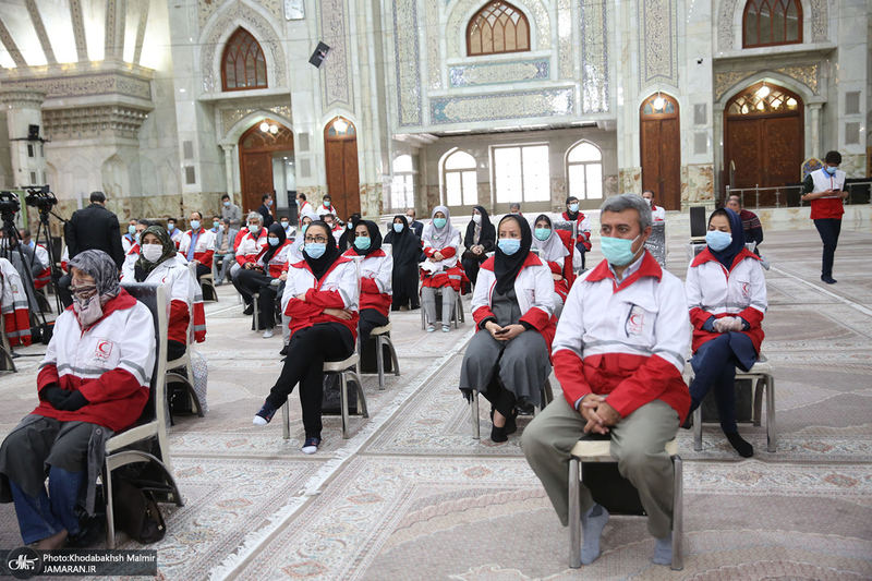 دیدار رئیس و اعضای جمعیت هلال‌احمر  با سید حسن خمینی