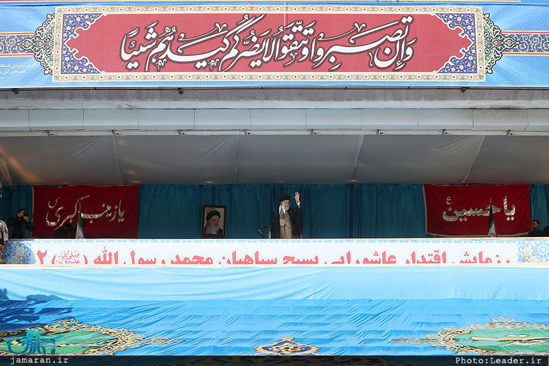 حضور و سخنرانی رهبر معظم انقلاب در همایش ده‌ها هزارنفری «خدمت بسیجیان» در ورزشگاه آزادی