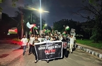 مردم در جنوب هند برای همبستگی با فلسطینی به خیابان‌ها آمدند (1)