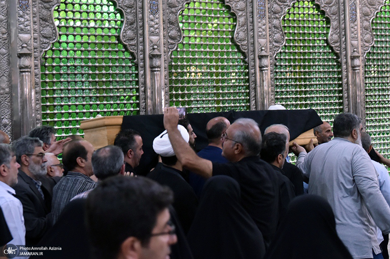 مراسم خاکسپاری پیکر مرحوم محمدعلی جماعتی (ره) در حرم امام خمینی (س)