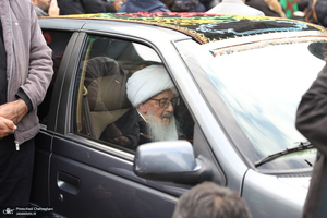 دسته عزاداری روز شهادت حضرت زهرا (س) با حضور آیت الله العظمی وحید خراسانی