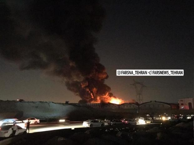 آتش‌سوزی گسترده در کارخانه میهن + عکس و فیلم