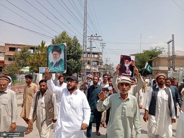 راهپیمایی مردم پاراچنار پاکستان در واکنش به حملات جنایتکارانه رژیم صهیونیستی علیه ایران + تصاویر