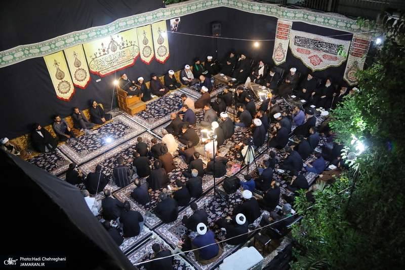 مراسم عزاداری دهه اول ماه صفر در بیت آیت الله شاه آبادی در قم‎