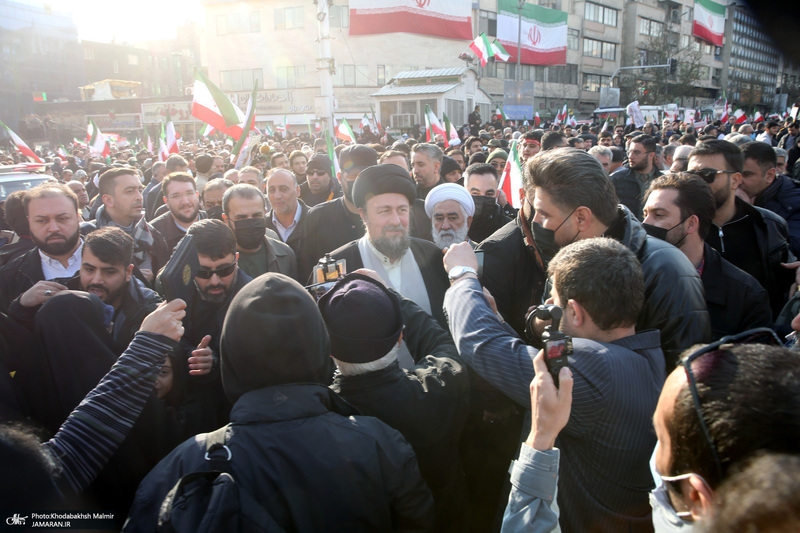 حضور سید حسن خمینی در اجتماع بزرگ مردم تهران