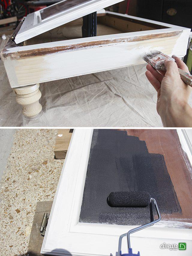 رنگ زدن میز تحریر چوبی 