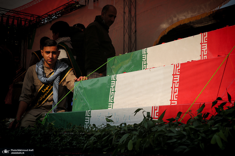 مراسم تشییع پیکرهای مطهر 100 شهید گمنام در تهران-4