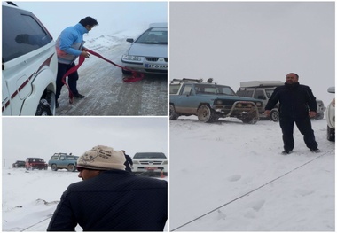 برف و کولاک راه ۵۵ روستای قزوین را مسدود کرد