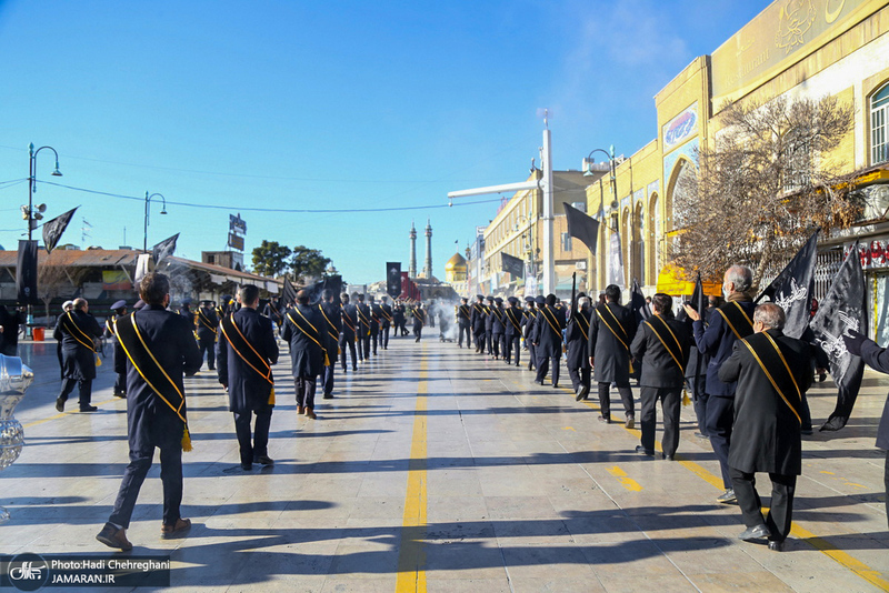 دسته عزاداری خادمان حرم کریمه اهل بیت (ع) در روز شهادت حضرت زهرا (س)‎‎