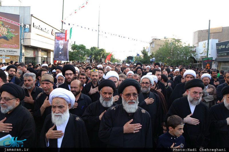 دسته عزای شهادت امیرالمؤمنین علی(ع) با حضور آیت الله العظمی وحید خراسانی