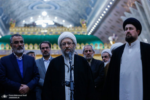 تجدید میثاق رئیس قوه قضائیه و مسئولان عالی قضایی با آرمان‌های امام خمینی(س)