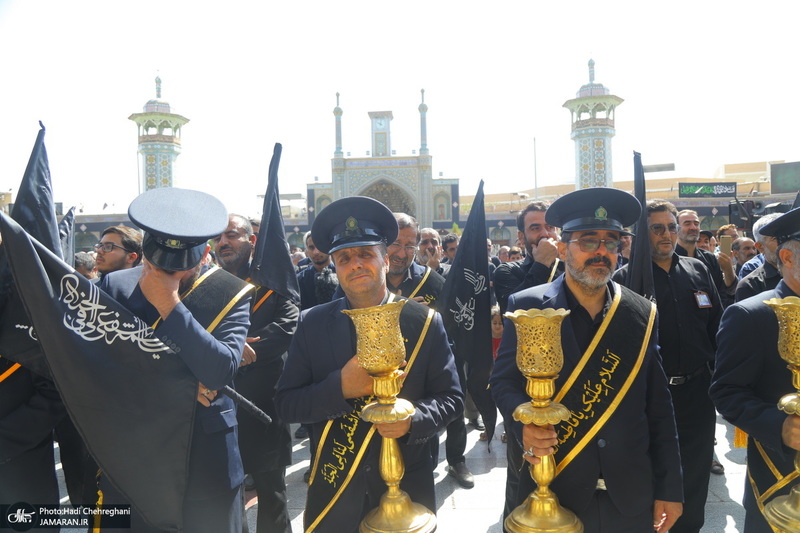دسته عزاداری خادمین حرم حضرت معصومه (س) در روز شهادت امام رضا (ع)