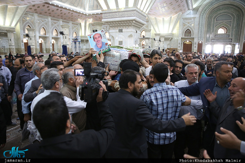 مراسم تشییع پیکر مطهر شهید حمله تروریستی اخیر مازیار سبزعلی در حرم مطهر امام خمینی(س)