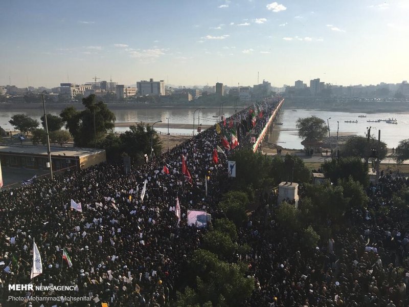  تشییع باشکوه پیکر مطهر شهید حاج قاسم سلیمانی در اهواز 