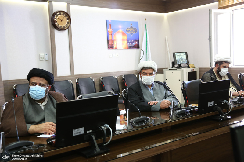 دیدار سرپرست موسسه تنظیم و نشر آثار امام خمینی(س) با مدیر حوزه علمیه خراسان / سید مصباح عاملی