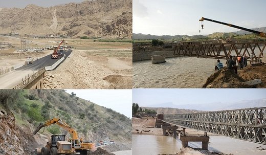 نصب ۹ پل فلزی بزرگ در مناطق سیل زده لرستان   اجرای طرح روشنایی جاده ها