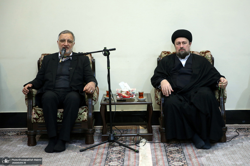 دیدار شهردار و اعضای شورای شهر تهران با سید حسن خمینی