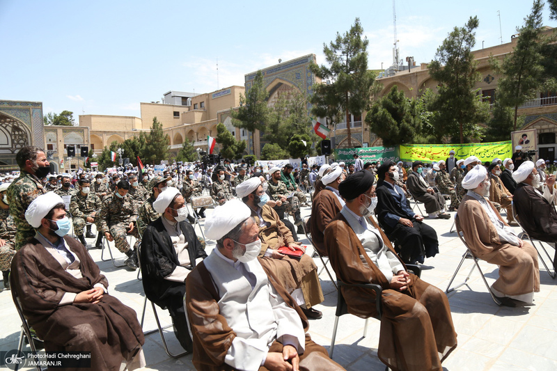 تجمع طلاب و اساتید حوزه علمیه قم در حمایت از مردم فلسطین و محکومیت حادثه تروریستی افغانستان‎