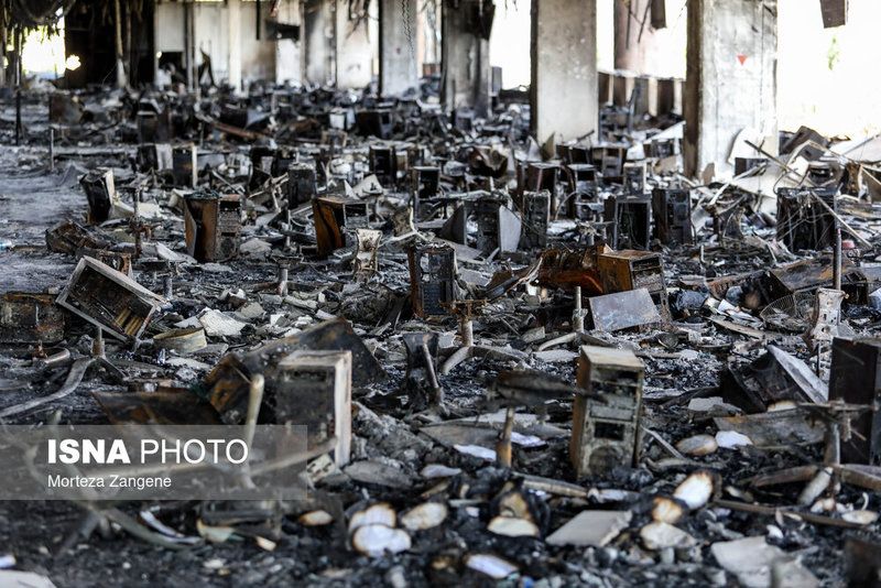 تصاویری از ساختمان شیشه‌ای سازمان صدا و سیما پس از تجاوز وحشیانه رژیم صهیونیستی