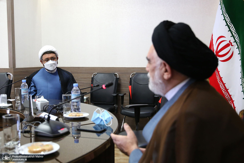 دیدار سرپرست موسسه تنظیم و نشر آثار امام خمینی(س) با مدیر حوزه علمیه خراسان / سید مصباح عاملی