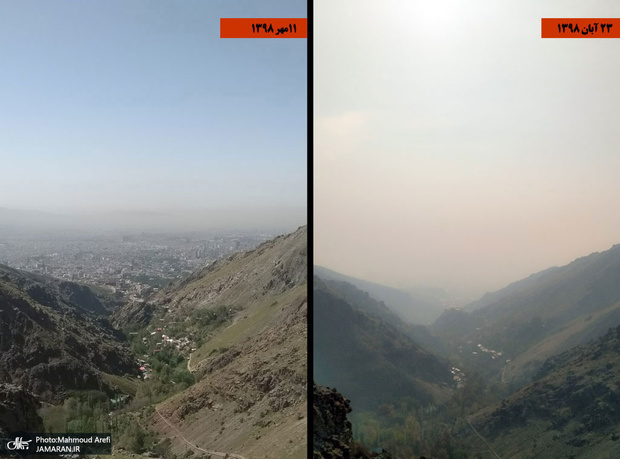 تصویری گویا از اوج آلودگی هوای تهران