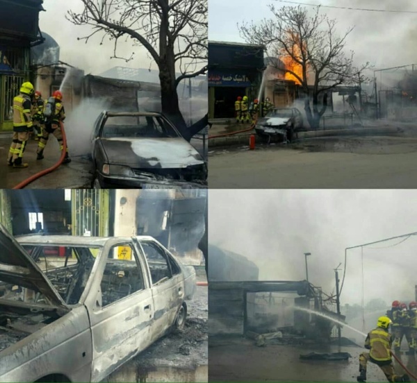 یک باب مغازه در قزوین بر اثر انفجار سیلندر گاز ال. پی. جی دچار حادثه شد+ فیلم