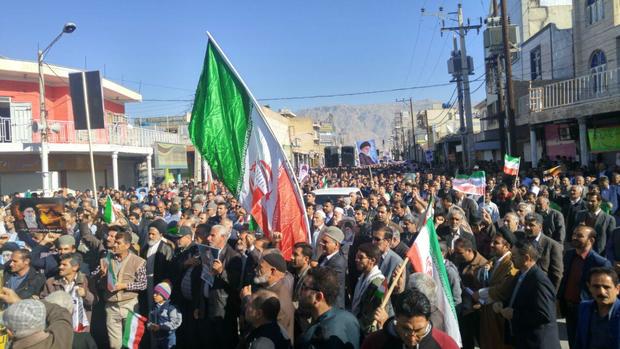 راهپیمایی مردم گچساران در محکومیت ناآرامی‌های اخیر