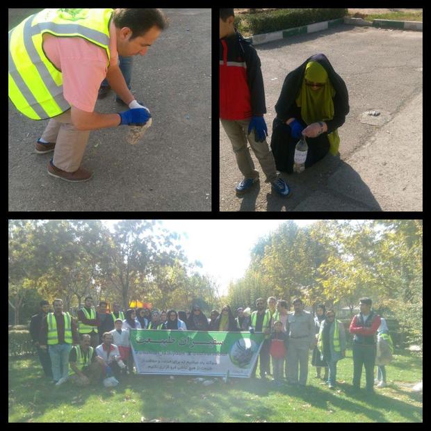 حرکت نمادین دوستداران محیط زیست  جمع آوری فیلترهای سیگار در ساوجبلاغ