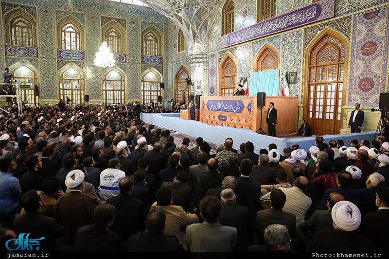 حضور و سخنرانی رهبر معظم انقلاب در اجتماع زائران و مجاوران حرم مطهر رضوی