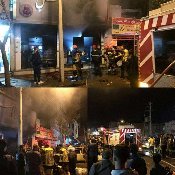 مهار آتش‌سوزی شیرینی فروشی در قزوین
