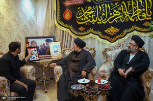 حضور آیت الله سید حسن خمینی در منزل سردار سپهبد شهید علی شادمانی