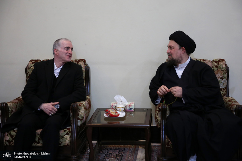 دیدار  رئیس و جمعی از اعضای اتاق اصناف تهران‌ با سید حسن خمینی