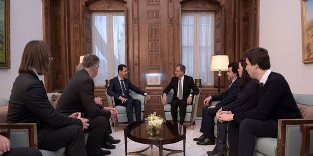 دیدار اسد با هیات پارلمان فرانسه
