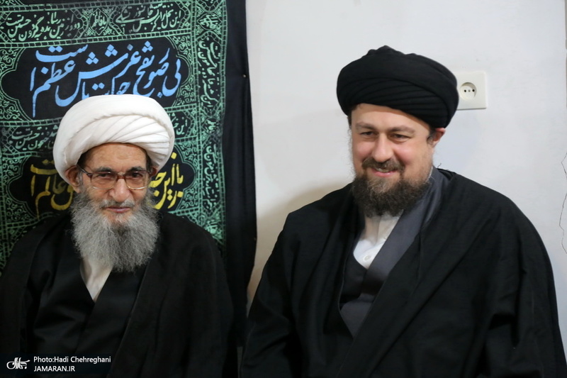 عزاداری شهادت حضرت فاطمه(س) در بیت آیت الله دوستی زنجانی با حضور سید حسن خمینی